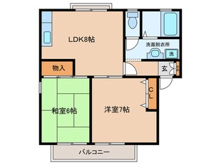 エクセルコ－ポ陵南Ａ棟の物件間取画像